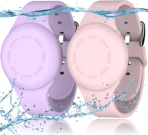 Miniatura 14 de R-fun Impermeable para Brazaletes Air Tag [Paquete de 2] Compatible con Localizadores Apple Air Tag, Funda Protectora de Silicona Suave, Anti