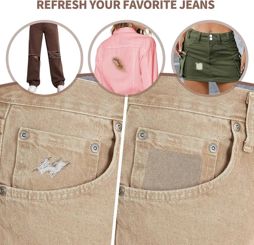 Miniatura 3 de KING MOUNTAIN Paquete de 20 parches de reparación termoadhesivos para pantalones vaqueros, kit de parches de mezclilla para jeans, 3 x 4-1/4 Cinco