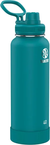Miniatura 21 de Takeya Actives - Botella de agua de acero inoxidable, con aislamiento térmico y tapa de boquilla, capacidad de 24 onzas, color azul piedra Piedra