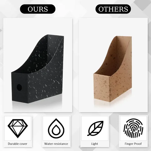 Miniatura 4 de Geyee Paquete de 12 soportes de plástico para archivadores de revistas, organizador de escritorio para revistas, cajas de archivos resistentes