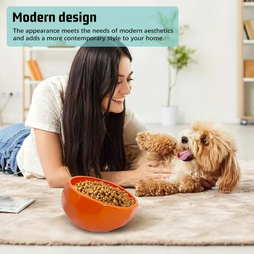 Miniatura 7 de kathson Slanted Ceramic Dog Bowl Tilted 15° Cat Food Water Bowls Dish Animal Pet Comfort Feeding Bowls Heavy Weighted Feeder for Wet or Dry Food