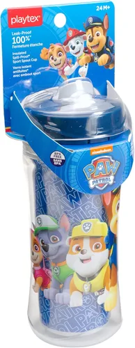 Playtex Baby Sipsters Sport Spout Paw Patrol - Vaso para beber para más de 24 meses, 12 onzas, diseño Blue Chase, botella de agua aislada para niños