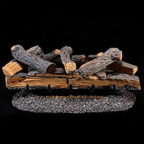 Miniatura 8 de Duluth Forge Juego de troncos de gas de combustible dual sin ventilación, 30 pulgadas, roble dividido, 33,000 BTU, control remoto, modelo # DLS-30R-1