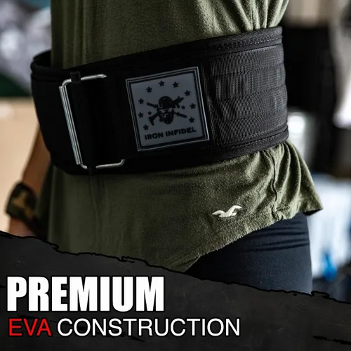 Miniatura 7 de Iron Infidel Cinturón de Levantamiento de Pesas Recon - Cinturón de Gimnasio de 4" de Ancho con Bloqueo Automático para Hombres y Mujeres, Cinturón