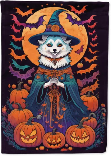Miniatura 42 de Caroline's Treasures DAC1466GF - Bandera decorativa para jardín de Halloween de Affenpinscher Witchy para jardín, decoración para patio exterior