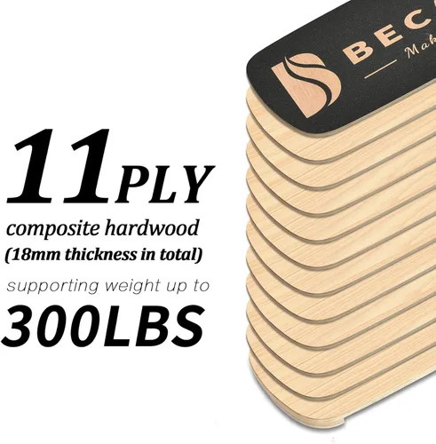 Miniatura 5 de Tabla de equilibrio con tapones ajustables de madera - 3 opciones de distancia diferentes - Equipo de ejercicio de equilibrio para trabajo