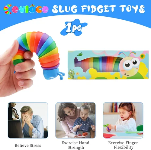 Miniatura 6 de Cevioce Juguete Fidget de Babosa, Juguetes Fidget de Babosa Sensorial para Niños y Adultos, 1 PC Juguetes Sensoriales para Autismo para Niños