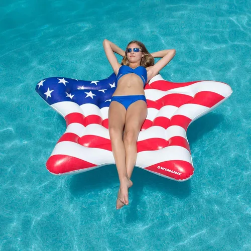 Miniatura 2 de Swimline Balsa inflable Americana Star Island para piscina 65 "x 69" Isla de Estados Unidos (Estrella)