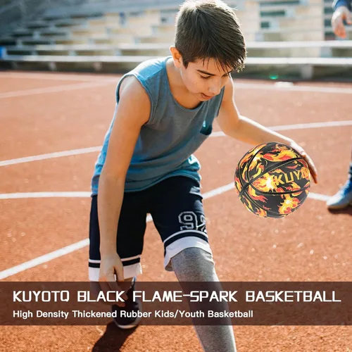 Miniatura 3 de KUYOTQ - Baloncesto para niños, jóvenes y adultos, tamaño 3/4/5/6/7 (22/25.5/27.5/28.5/29.5"), baloncesto premium de goma o cuero sintético
