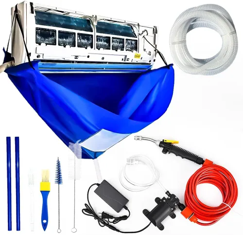 Miniatura 8 de Bolsa de limpieza de aire acondicionado con varillas de soporte, kit de cubierta mini dividida, cubierta de limpieza de aire acondicionado