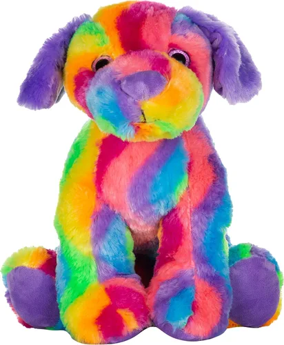 MUOVE Animales de peluche para perros, juguete de peluche de cachorro arcoíris, lindo juguete de peluche colorido para niños, juguete de peluche