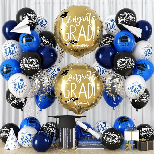 HILAVO Globos negros, azules, blancos