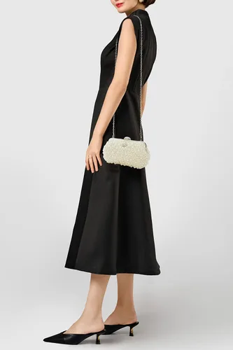 Miniatura 5 de BABEYOND Bolso de mano con perlas para mujer, bolsa de noche con cuentas, bolsa formal reticulada con bolsa interior para fiesta de boda