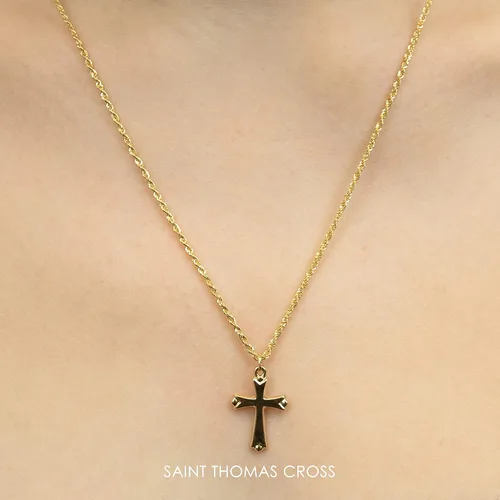 Miniatura 24 de Dijes religiosos de oro amarillo de 14 quilates para hombres y mujeres – disponible en varios diseños
