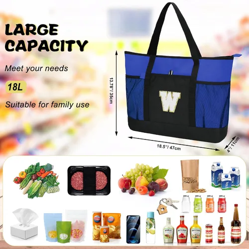 Miniatura 4 de Bolsa de mano con iniciales, bolsas de mano reutilizables grandes personalizadas con asas, bolsa de enfermeras, regalos de cumpleaños para mujeres