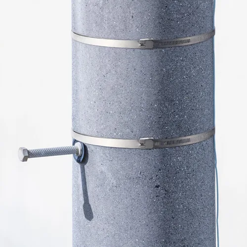 Miniatura 6 de Oudain Paquete de 4 soportes de montaje de letreros para abrazadera de poste ajustable más grande, clip de banda de señal de calle de 4 a 15