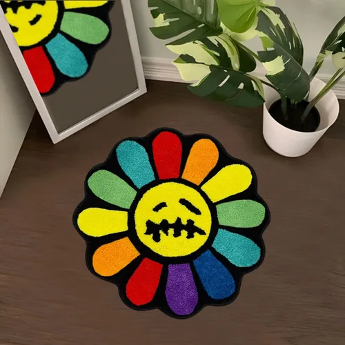 Miniatura 19 de Trippy Alfombra de Cara Feliz Alfombras Geniales Tufted de Secado Rápido Tapetes de Baño para Baño Antideslizantes Tapete de Baño Absorbente de Agua