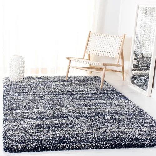 Miniatura 39 de SAFAVIEH Hudson Shag Collection - Alfombra decorativa de 2 x 3 pies, color marfil y azul marino, no desprende pelusa y de fácil cuidado, 2 pulgadas
