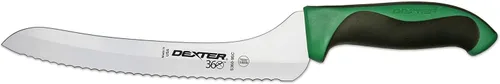 Miniatura 3 de Dexter-Russell Rebanadora Offset Festoneada de 9 pulgadas con Mango Rojo – S360-9SCR, Hoja de Acero Inoxidable de Alto Carbono, Agarre Ergonómico