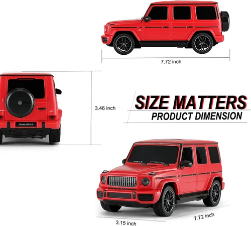 Miniatura 2 de Coche de control remoto a escala 1:24 para Mercedes G63, modelo de autos RC de 2.4 GHz, vehículo eléctrico de carreras deportivas, regalo para Rojo