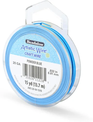 Miniatura 206 de Artistic Wire, alambre para manualidades de calibre 22 bañado en plata, resistente a las manchas, color cobre, blanco, 9,1 m