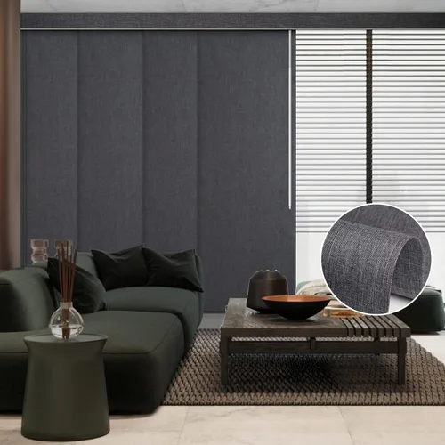Miniatura 9 de Graywind - Paneles deslizantes manuales 100% opacos con control de varilla, persianas de privacidad para ventanas de patio, puertas corredizas