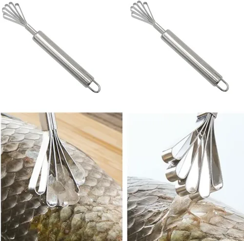 Miniatura 7 de Rallador raspador de carne de coco de acero inoxidable, multiuso para escamas de piel de pescado, removedor de pelador para cocina (paquete de 2)