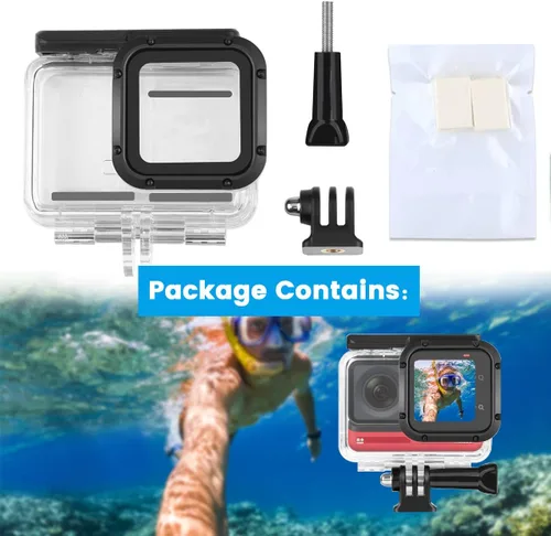 Miniatura 6 de Funda de buceo para cámara de acción Insta360 ONE RS 4K Edition, carcasa impermeable para buceo subacuático, 196.9 ft/196 pies con accesorio