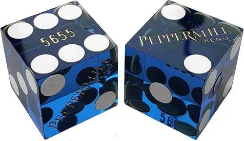 Miniatura 41 de Cyber-Deals Amplia selección de dados de 0.748 in pares de dados auténticos Nevada Casino TablePlayed dados Harveys Lake Tahoe púrpura pulido