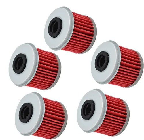 waltyotur 5 filtros de aceite de motocicleta de repuesto para Honda CRF150R CRF150RB CRF 150 250 450 CRF250R CRF250X CRF450R CRF450X TRX450R rojo