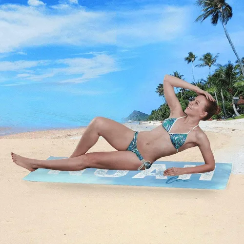 Miniatura 5 de Toalla de playa personalizada con nombre para playa, piscina, diversión de verano, regalos para niños, adultos y parejas (azul)