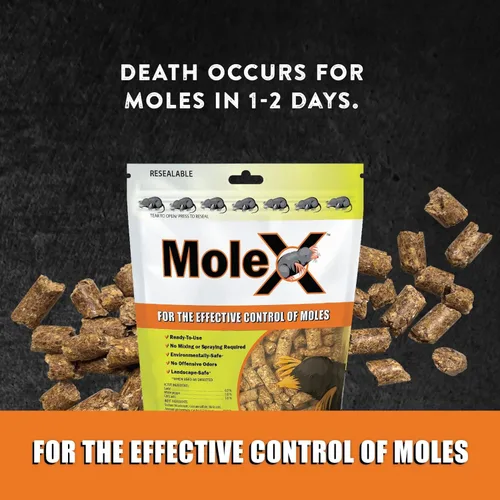 Miniatura 3 de MoleX - Pellets de cebo para control de roedores para topos, sin veneno, seguro para mascotas Pellets de uso en interiores y exteriores Bolsa