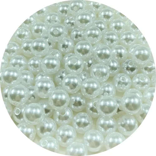 Miniatura 14 de 400 piezas de cuentas de perlas de 8 mm Cuentas de perlas negras redondas con agujeros para manualidades de costura, decoración, pulseras, collares