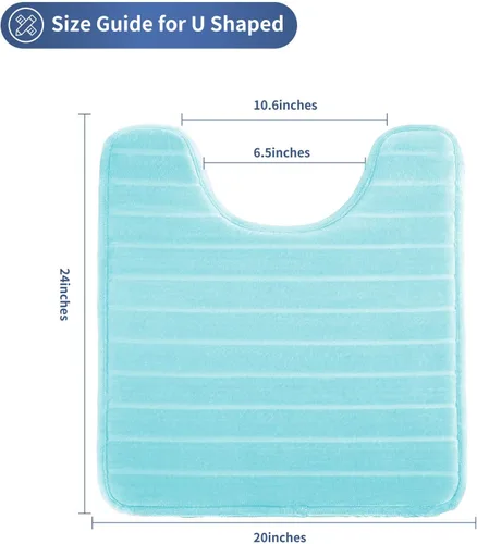 Miniatura 3 de SWEMSTAR Alfombra de baño de espuma viscoelástica con alfombra de inodoro, tapete de baño absorbente de agua para suelo de baño, antideslizante