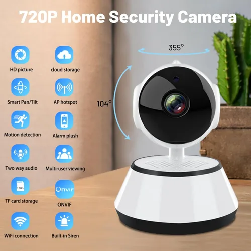 Miniatura 2 de Cámara de vigilancia para interiores, cámara de alerta 24/7 V380 PRO para bebé, noche, almacenamiento local y seguro en la nube, conversación de 2