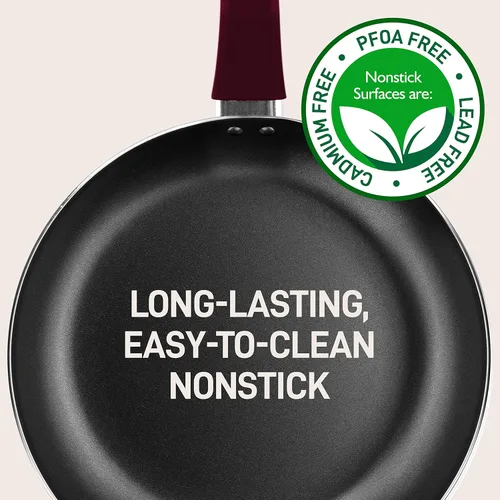 Miniatura 5 de NutriChef Juego de utensilios de cocina antiadherentes de cocina de 13 piezas, sin PTFE/PFOA/PFOS, resistentes al calor, ollas con cacerola, Rojo