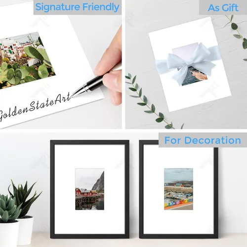 Miniatura 5 de Golden State Art, Paquete de 10 marcos de fotos blancos de 11 x 14 pulgadas, sin ácidos, con núcleo blanco, corte biselado para fotos, imágenes e