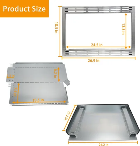 Miniatura 3 de NN-TK922SS - Kit de molduras de 27 pulgadas para hornos microondas de 2.2 pies cúbicos compatible con Panasonic, 27 pulgadas, acero inoxidable