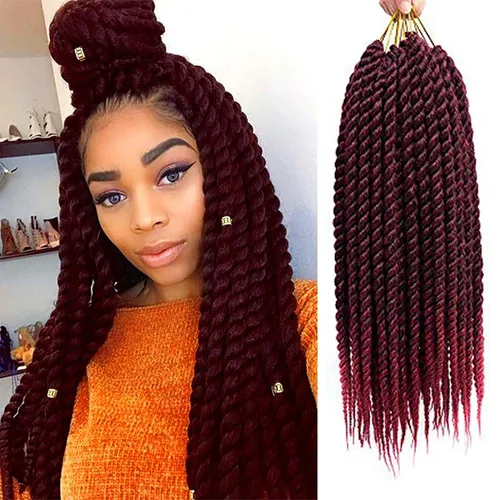 Miniatura 16 de Admutty - Extensiones de pelo trenzadas Havana Twist de 30,48 cm, 6 paquetes de trenzas de ganchillo Havana Twist senegalés, trenzas Jumbo Havana 2#