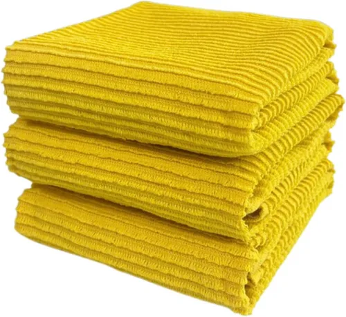 Miniatura 23 de Serafina Home Paños de cocina a cuadros amarillo mostaza: paño de 100 % algodón, suave, para limpieza y secado, absorbente, de rizo, con asa, juego