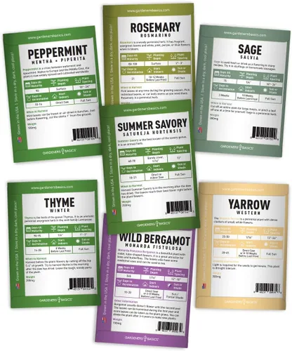 Miniatura 7 de Paquete Variado de 35 Semillas de Hierbas Medicinales y Culinarias – Kit de Jardín Heirloom Sin OMG para Cultivo en Interiores, Exteriores