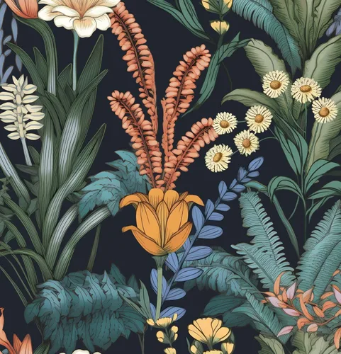 Miniatura 13 de Papel tapiz bohemio floral para despegar y pegar, papel de contacto con hojas tropicales, papel de pared de flores botánicas vintage, mural de pared
