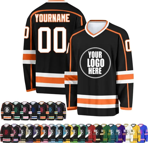 Miniatura 30 de Camiseta de hockey personalizada para hombres/mujeres/jóvenes/niños, nombre personalizado/número/logotipo de gran tamaño camiseta de entrenamiento