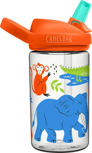 Miniatura 108 de CamelBak Eddy+ Kids Water Bottle with Bite Valve Straw, Leak‑Resistant Easy‑Sip Design for Everyday Hydration, 14oz Kids Animales de la selva