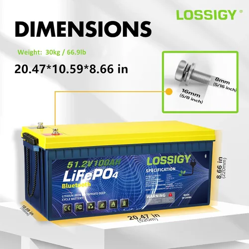 Miniatura 2 de LOSSIGY Batería de litio para carrito de golf de 48 voltios, kit de conversión de batería de carrito de golf de 48 V con cargador y monitor LCD
