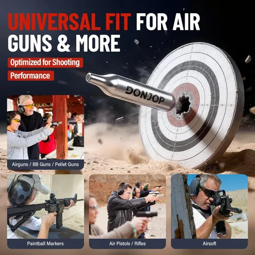 Miniatura 3 de Cartuchos de CO2 12G sin rosca, cartuchos de CO2 pistola BB, pistola BB de CO2, pistola de CO2 Airsoft y marcadores de paintball C02, ajuste cómodo