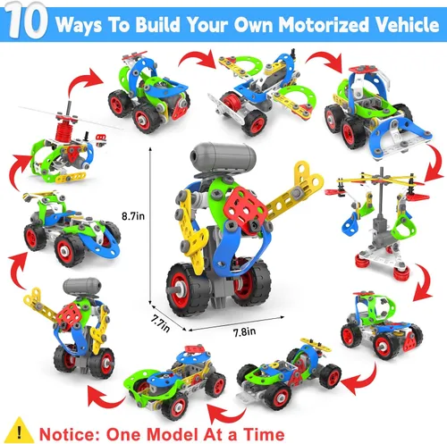 Miniatura 7 de Juguetes eléctricos STEM 10 en 1 para niños de 5, 6, 7, 8, 9 años, regalos de cumpleaños, juguetes educativos de construcción para niños de 4 a 8