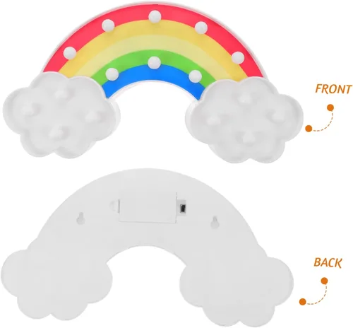 Miniatura 5 de Uonlytech Lámpara de modelado de arco iris, decoración de zorro, lámpara de escritorio decorativa, luz de neón arco iris, luz LED de escritorio