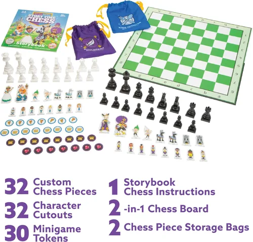 Miniatura 6 de Story Time Chess Juego de backgammon para niños de 3 años en adelante, juego educativo de aprendizaje, 1-6 jugadores