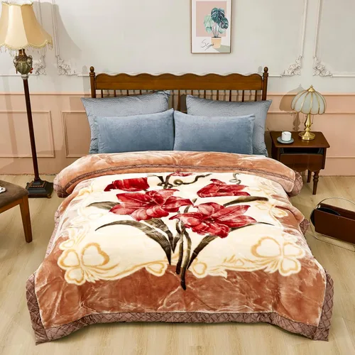 Miniatura 24 de Manta de visón coreano de 55"×75", sedosa, suave y cálida - Manta de cama Raschel reversible de 2 capas para cama individual. (150x200cm-2.5kg).